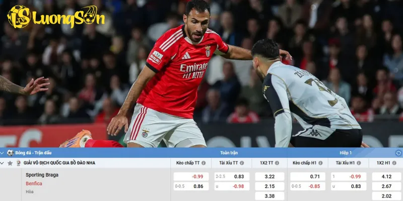 Chi tiết kèo Braga vs Benfica