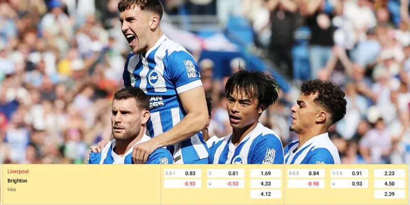 Khả năng nổ tài cao trong trận đấu Liverpool vs Brighton