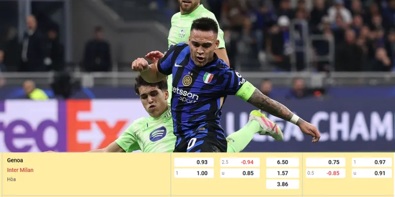 Soi chi tiết từng kèo cược ở trận Genoa vs Inter Milan
