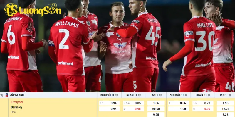 Chi tiết kèo Liverpool vs Barnsley