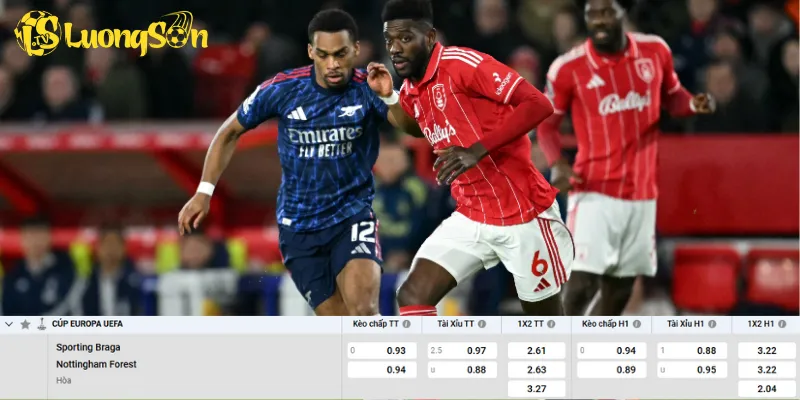 Chi tiết kèo SC Braga vs Nottingham Forest