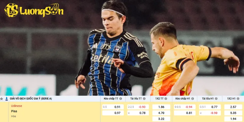 Chi tiết kèo Udinese vs Pisa