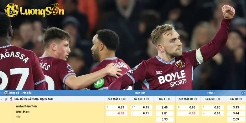 Chi tiết kèo Wolves vs West Ham